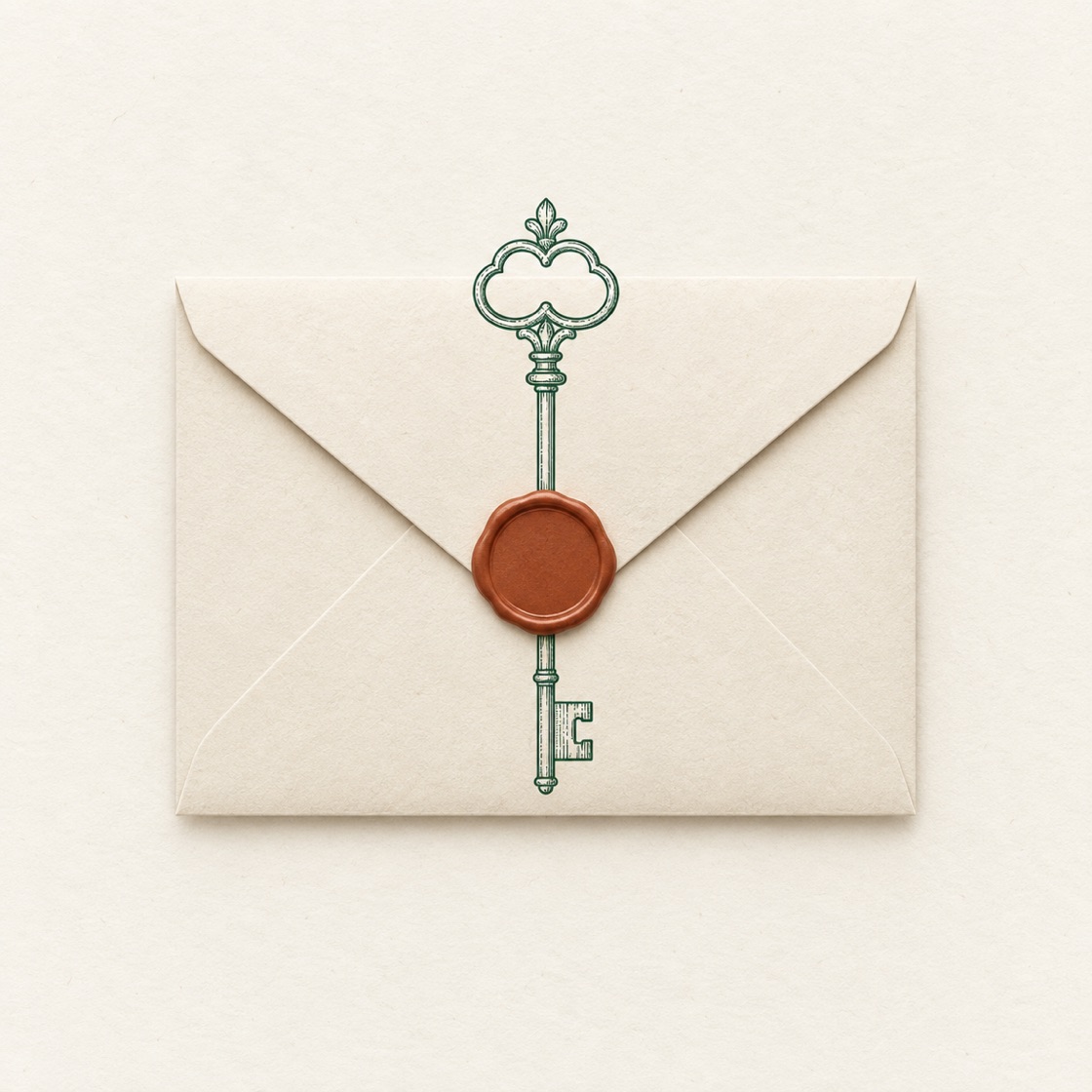 Envelope de papel lacrado com cera, representando as notas cifradas